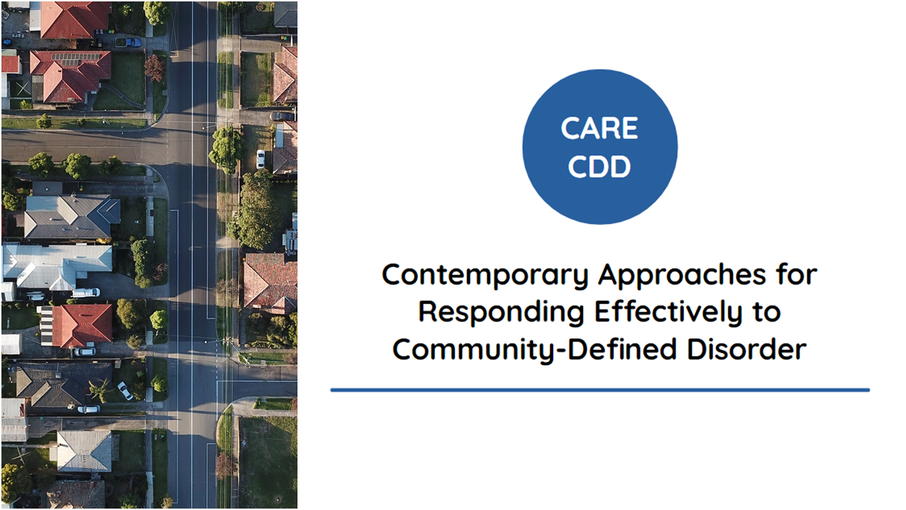 Contemporary Approaches for Responding Effectively to Community Defined Disorder - access course description