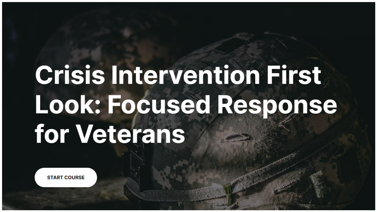 Crisis Intervention First Look: Focused Response for Veterans - access course description