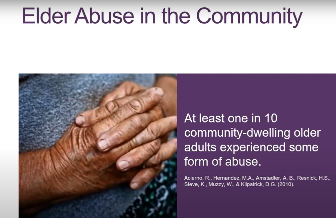 At least one in 10 community-dwelling older adults experienced some form of abuse - learn more about it